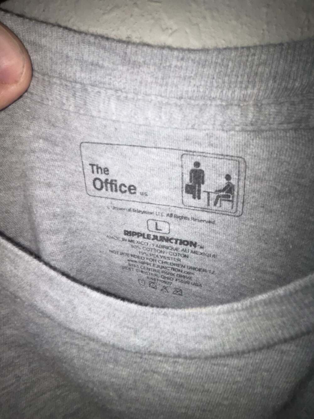 The Office Shirt Mens Extra Large Gray Blue Dunder Mifflin Inc Long Sleeve 699 - Picture 2 of 3